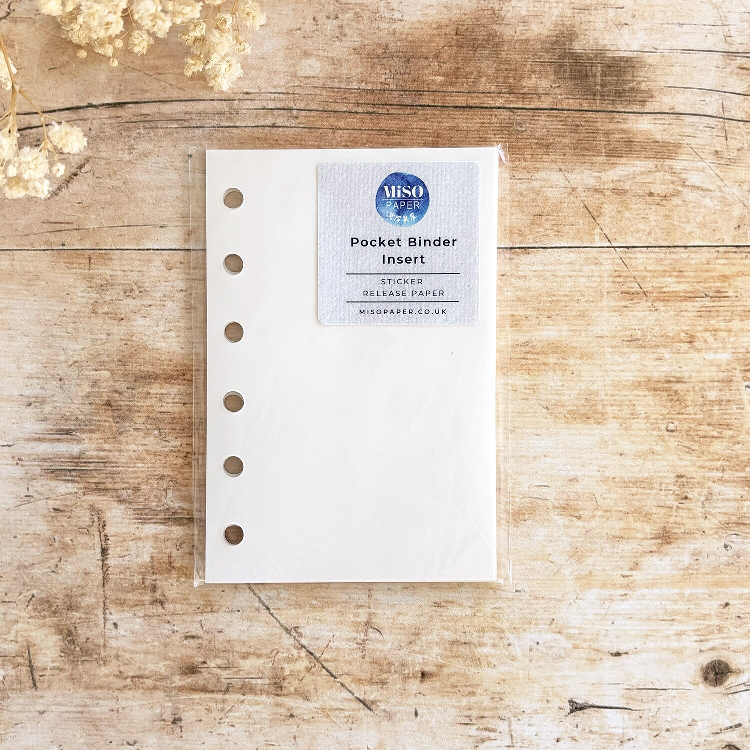Miso Paper Pocket Ring Binder Inserts - Sticker Release Paper