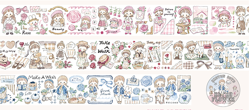Molinta Washi Tape - Retro Flower