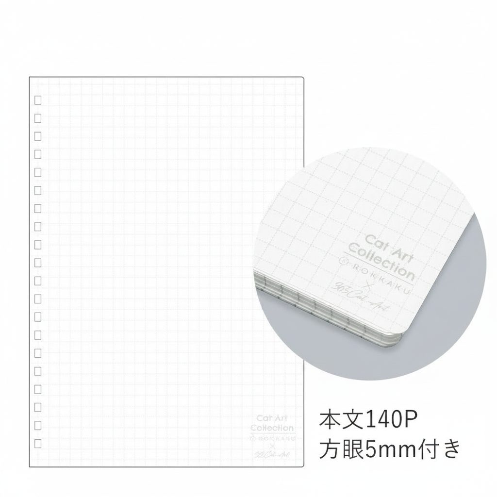ROKKAKU B6 Notebook – Cat Art Collection “flower” — gallery