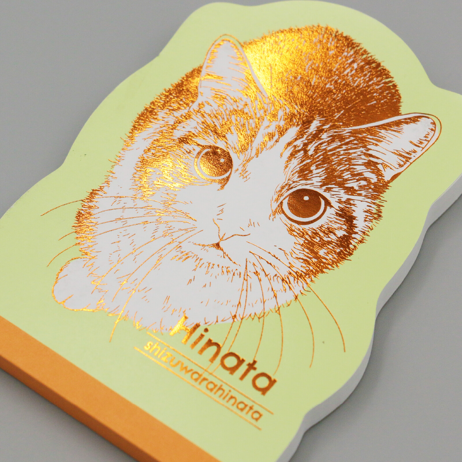ROKKAKU Die-cut Memo Pad – Cat Art Collection “Hinata” — gallery