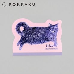 ROKKAKU Die-cut Memo Pad – Cat Art Collection “Shizuku”
