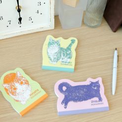 ROKKAKU Die-cut Memo Pad – Cat Art Collection “Shizuku” — gallery