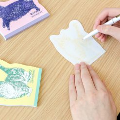 ROKKAKU Die-cut Memo Pad – Cat Art Collection “Warabi” — gallery