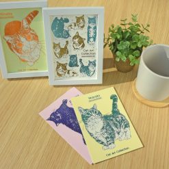 ROKKAKU Foil Stamped Postcard – Cat Art Collection “Hinata” — gallery