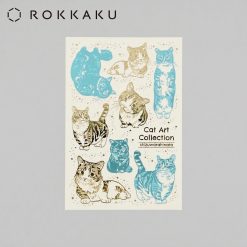 ROKKAKU Foil Stamped Postcard – Cat Art Collection “Shizuwara Hinata”