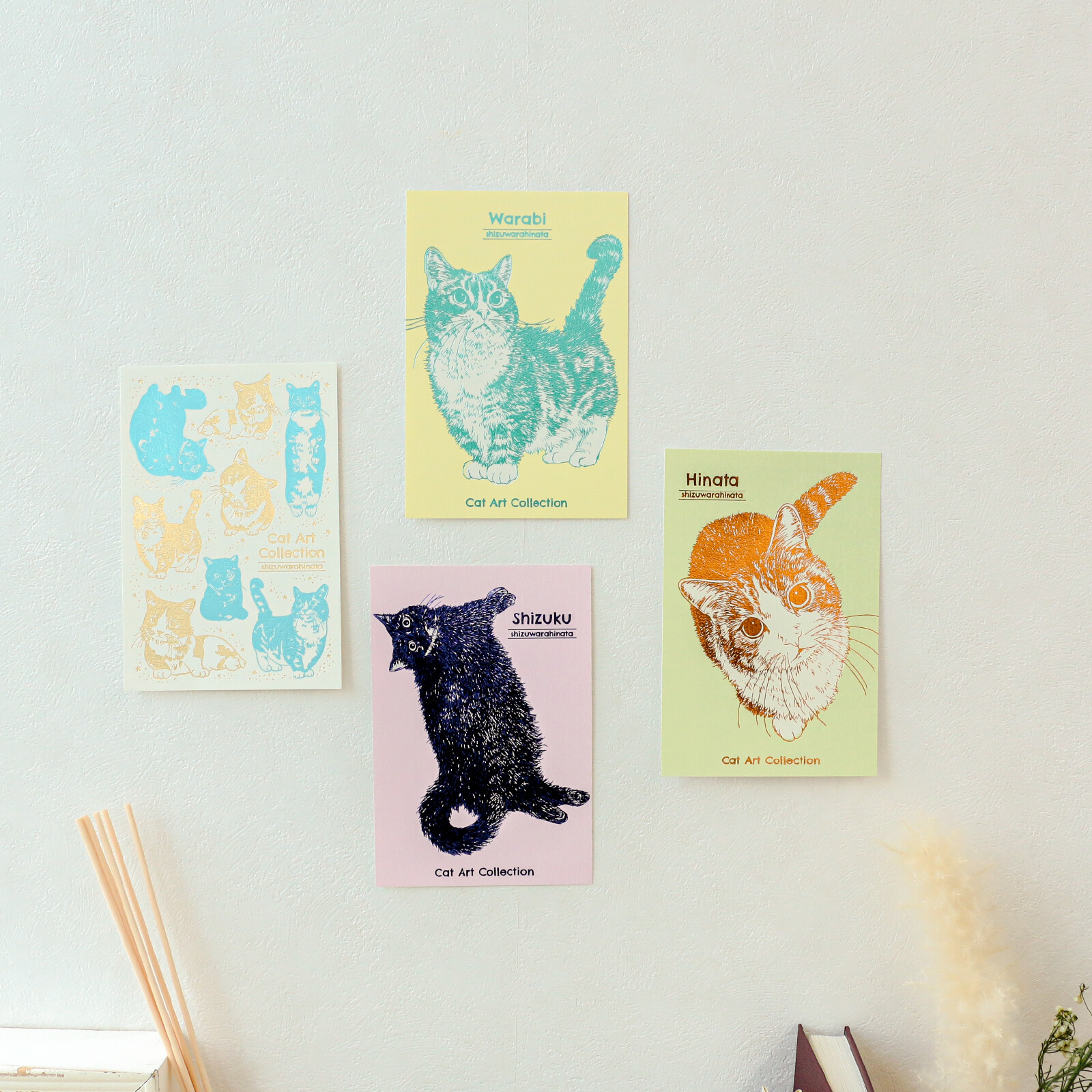 ROKKAKU Foil Stamped Postcard – Cat Art Collection “Shizuwara Hinata” — gallery