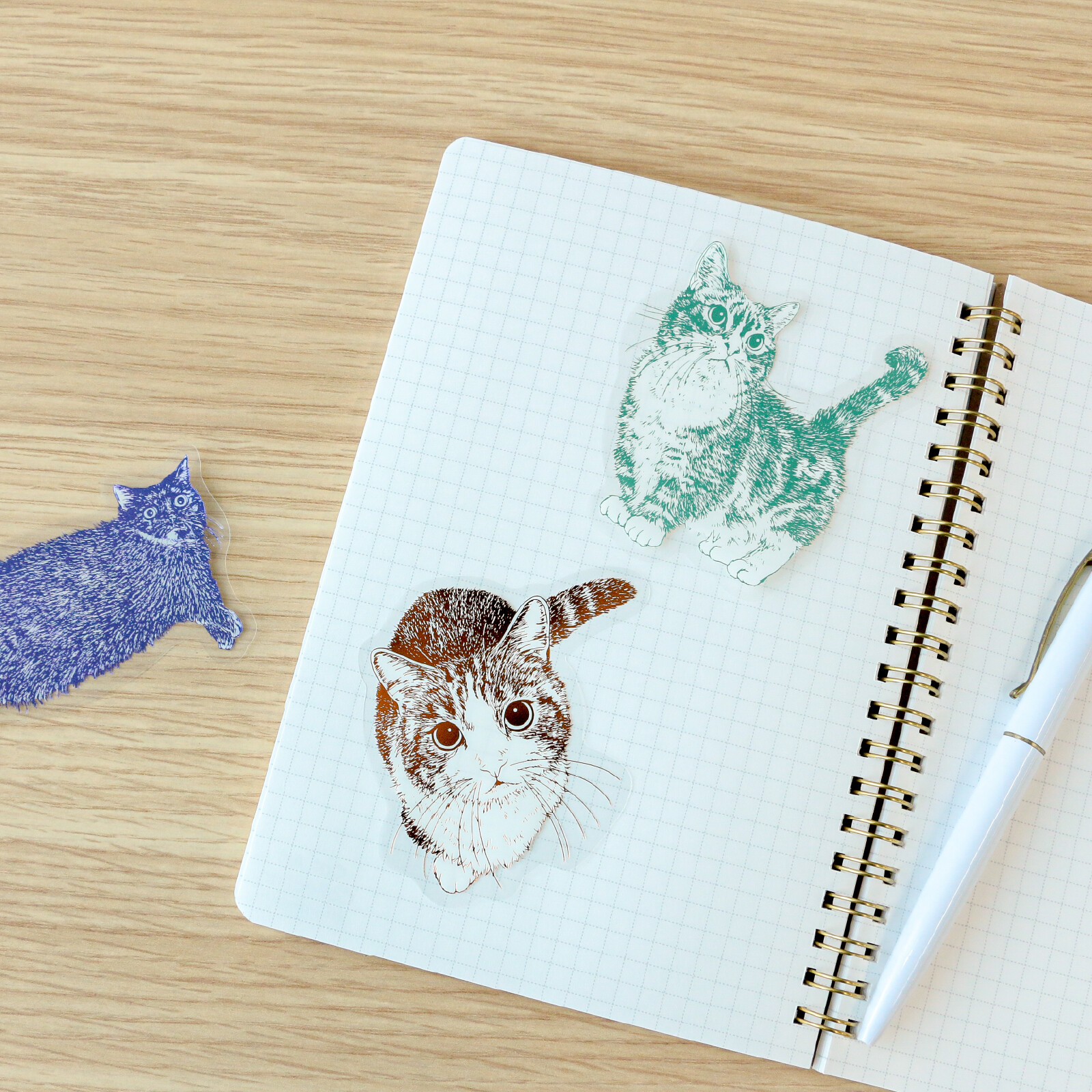ROKKAKU Foil Stamped Sticker – Cat Art Collection “Hinata” — gallery