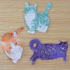 ROKKAKU Foil Stamped Sticker – Cat Art Collection “Shizuku” — gallery