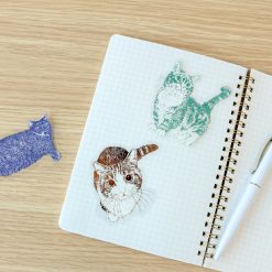 ROKKAKU Foil Stamped Sticker – Cat Art Collection “Shizuku” — gallery
