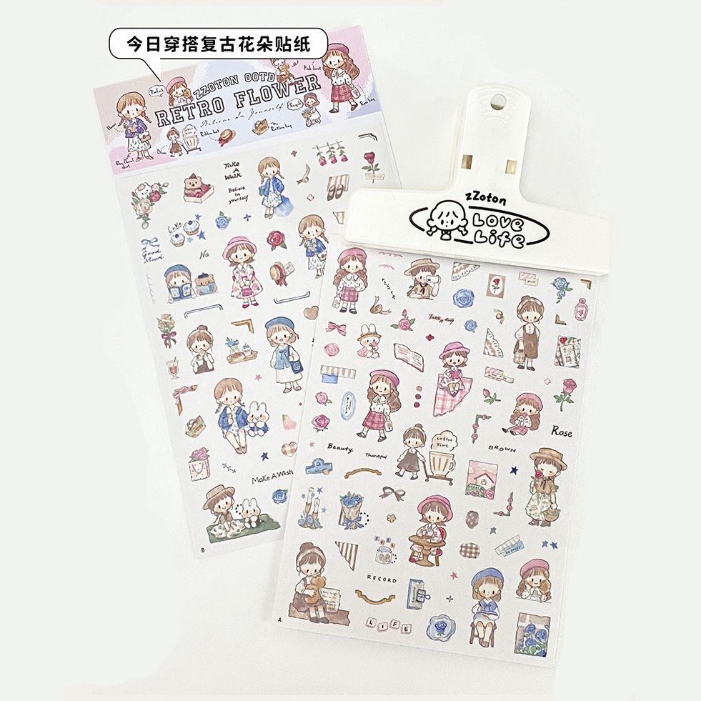 Molinta Washi Tape and Stickers - Retro Flower - Image 17