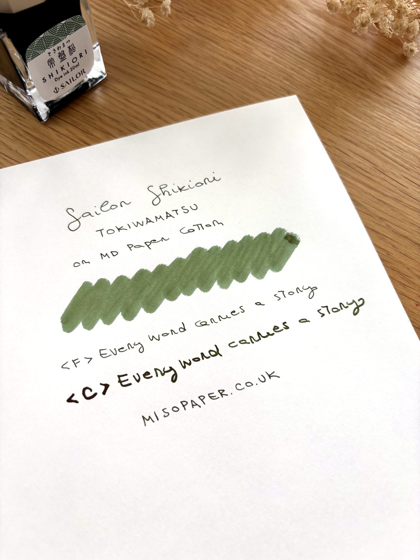 Sailor Shikiori Bottled Ink 20ml – Tokiwa-matsu — gallery