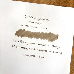 Miso Paper — SAILOR Shikiori Tsurubami fountain pen ink swatch and writing sample on MD Paper Cotton