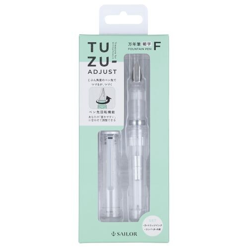 Sailor Tuzu Adjust Glassy Fountain Pen — Crystal White — gallery