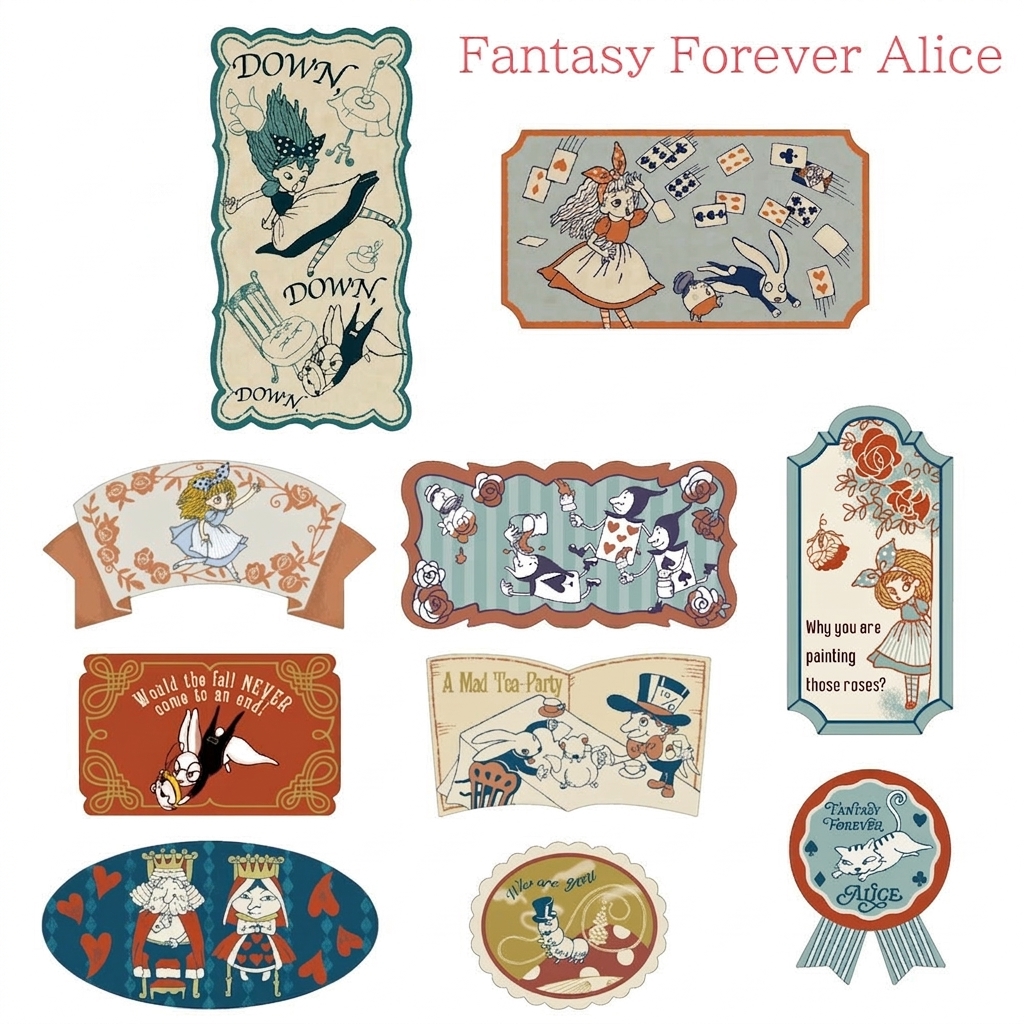 Shinzi Katoh Alice in Wonderland Flake Stickers – Fantasy Forever Alice — gallery