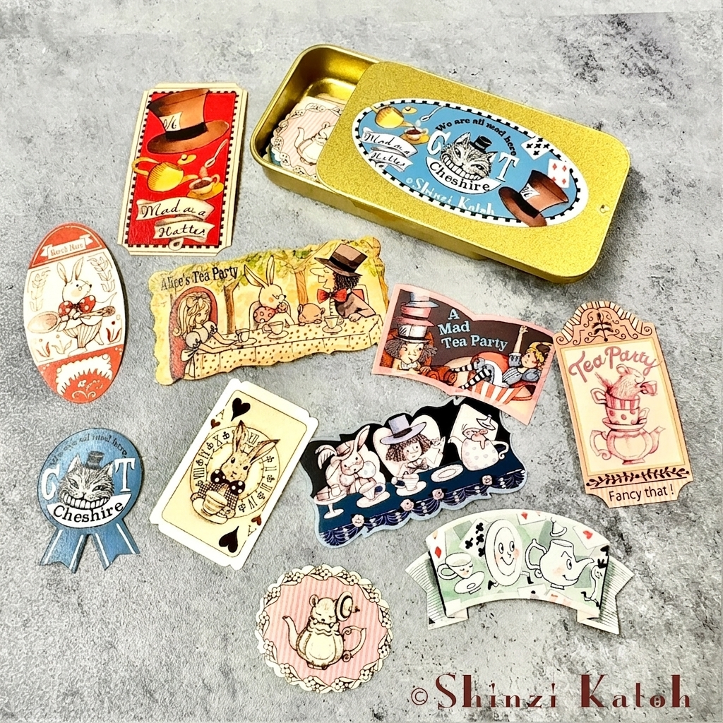 Shinzi Katoh Alice in Wonderland Flake Stickers – Golden Afternoon