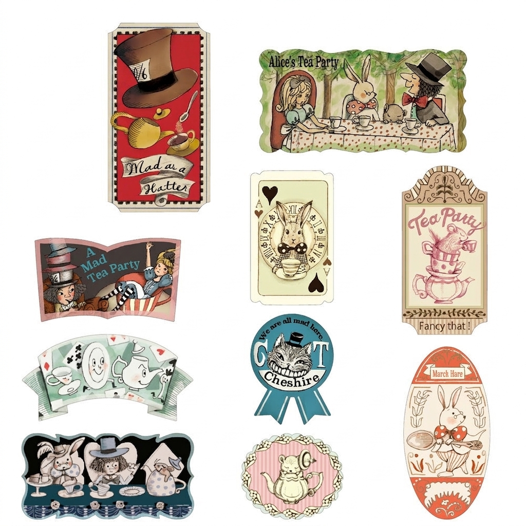 Shinzi Katoh Alice in Wonderland Flake Stickers – Golden Afternoon — gallery