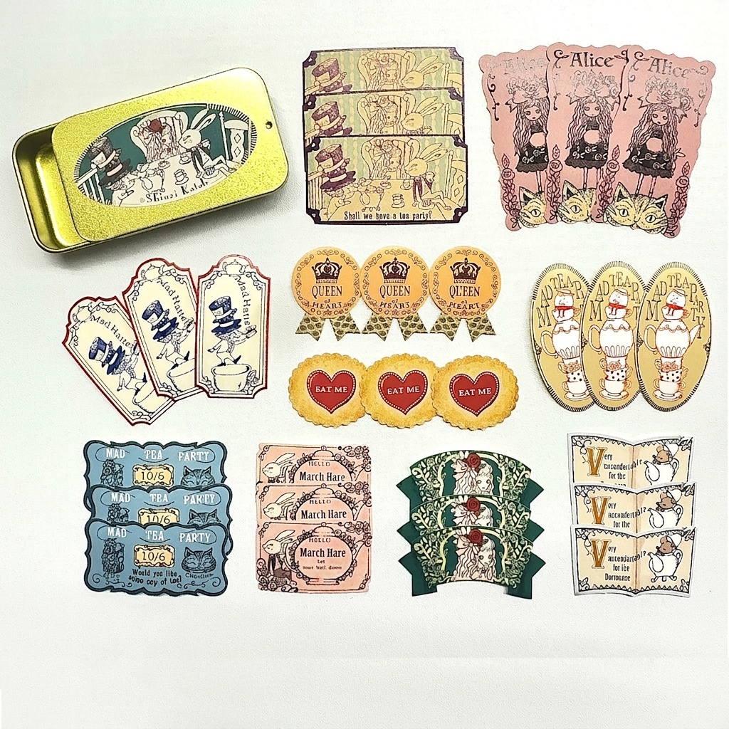 Shinzi Katoh Alice in Wonderland Flake Stickers – Tea Party — gallery