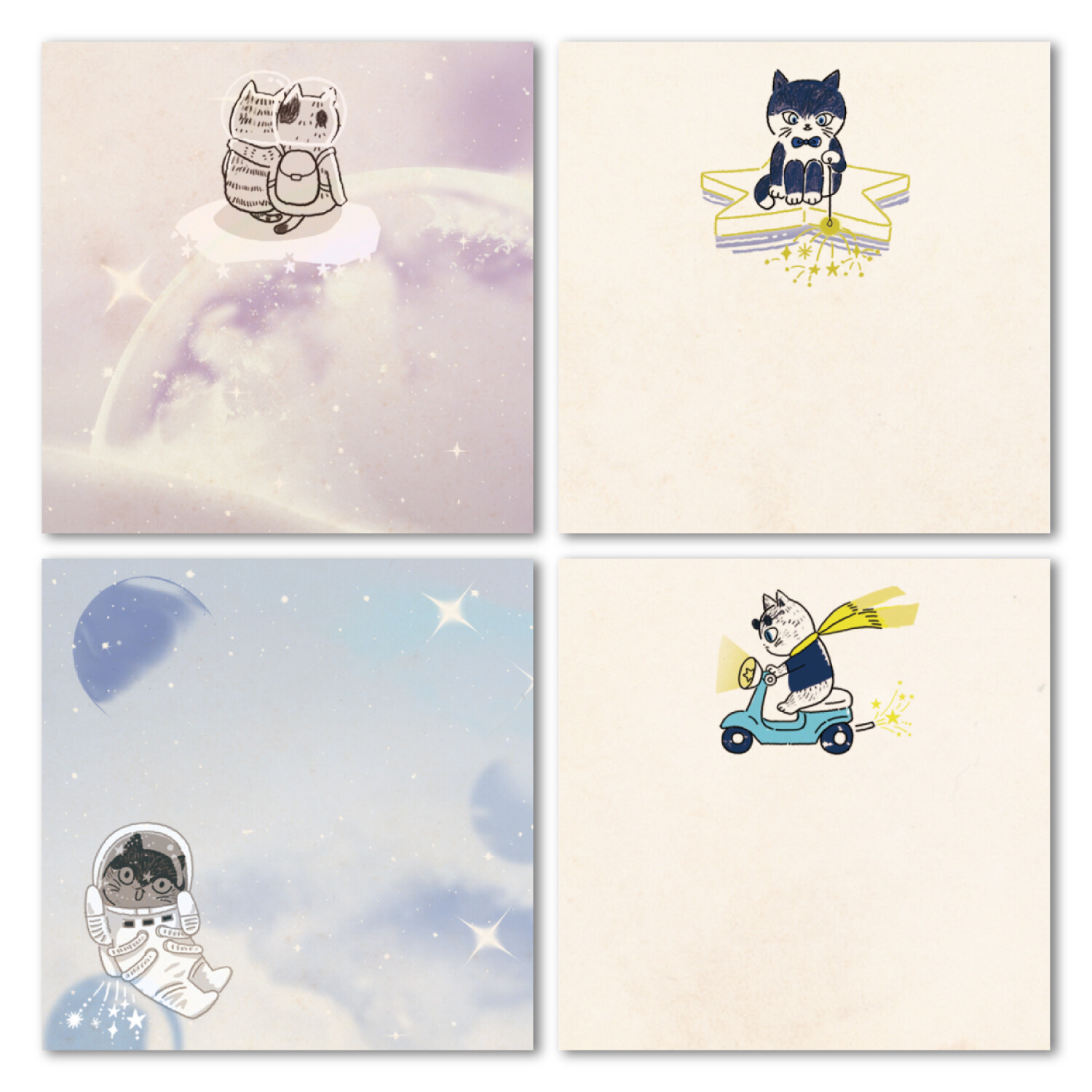 Shinzi Katoh Mini Sticky Notes Set - Space Cat