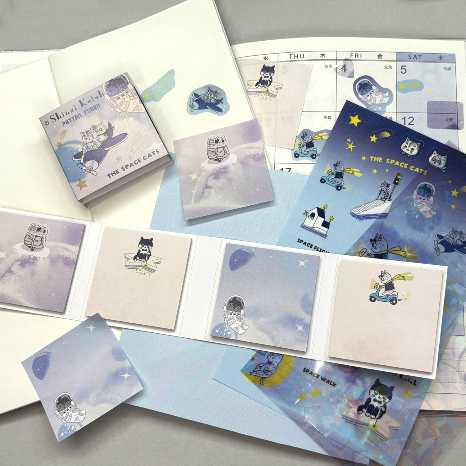 Shinzi Katoh Mini Sticky Notes Set - Space Cat