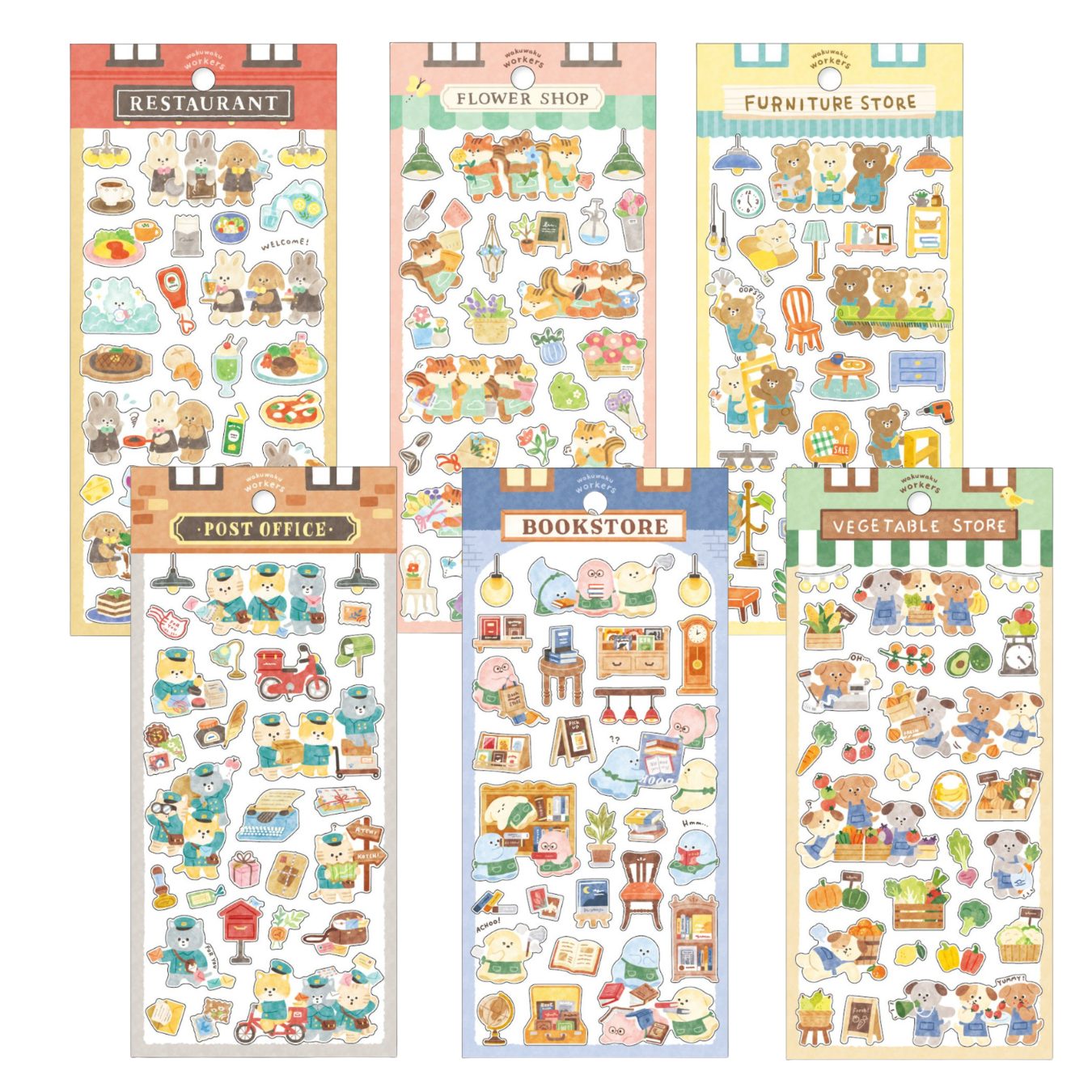 Waku Waku Workers stickers from mindwave