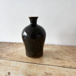 Shussai Kiln Pottery Flower Vase - Rustic Clay Vessel Black - Image 2