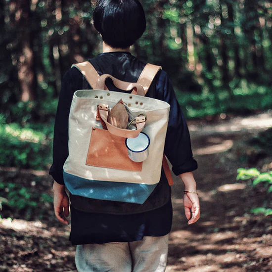 The Superior Labor Canvas 2-Way Backpack - Natural/Light Brown - Image 5