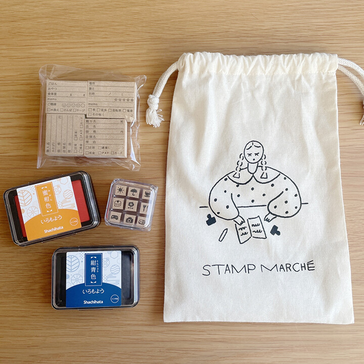 Stamp Marché Cotton Drawstring Bag – Large — gallery