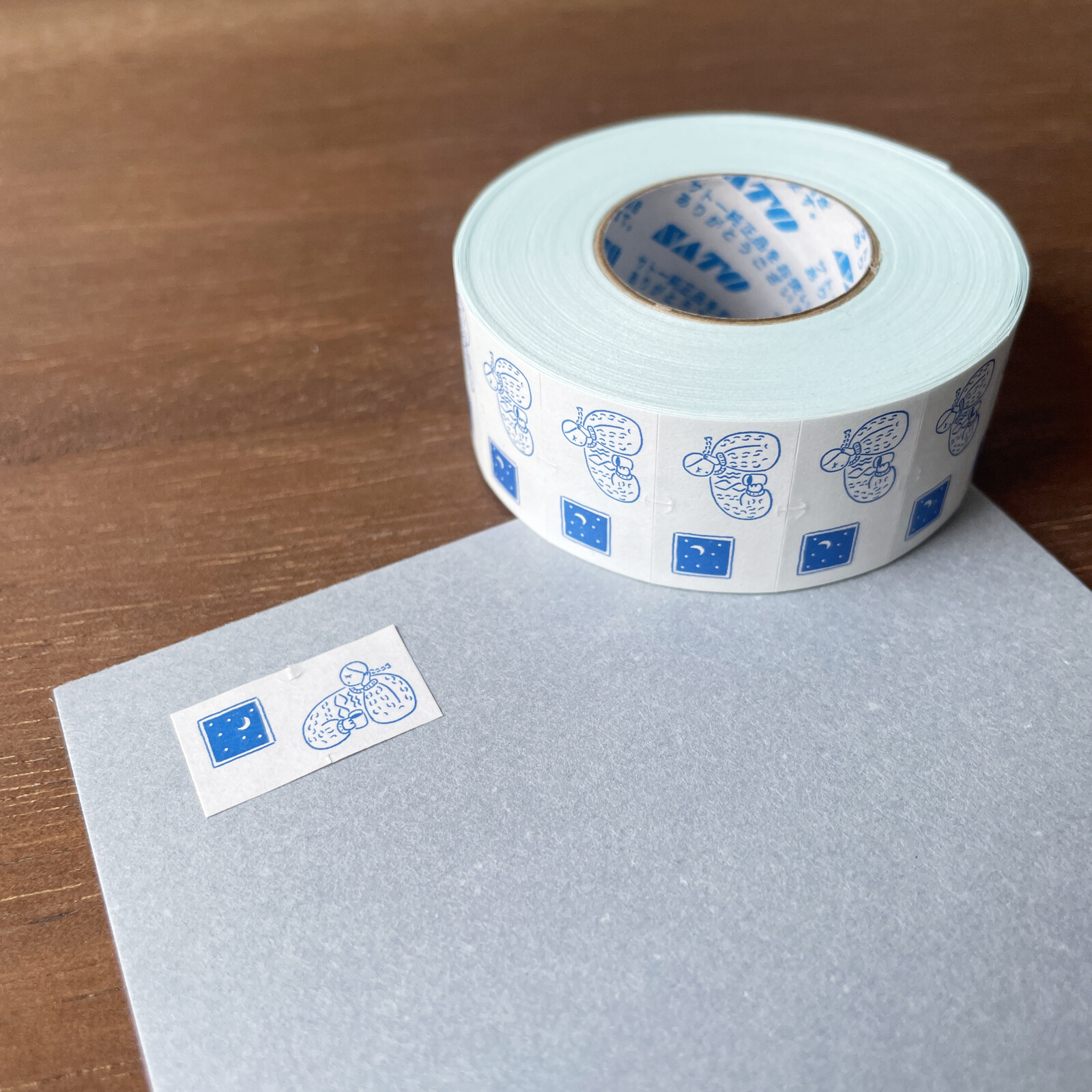 Stamp Marché Labeler Sticker Roll – Maru-chan Coffee (Blue) — gallery