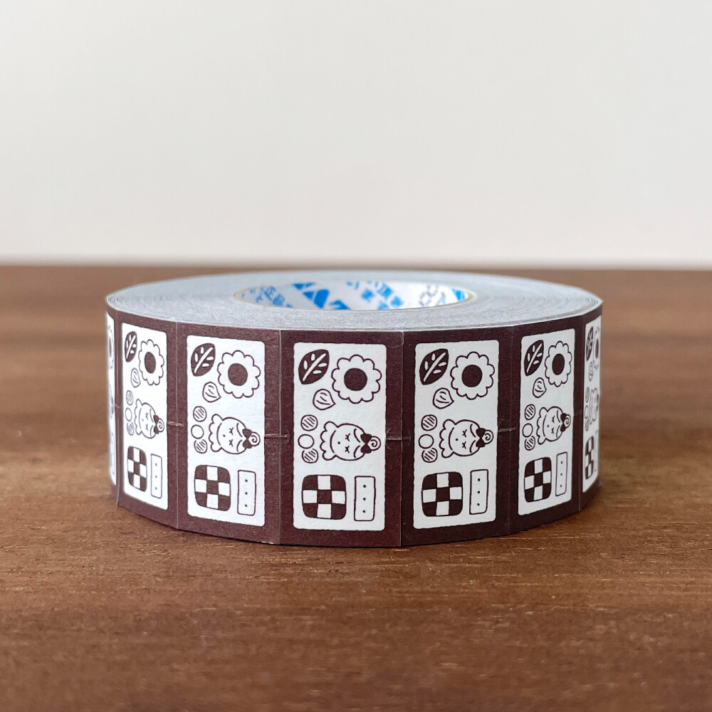 Stamp Marché Labeler Sticker Roll – Maru-chan Cookie Tin (Brown) — gallery