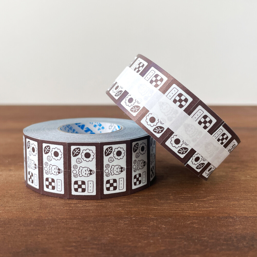 Stamp Marché Labeler Sticker Roll – Maru-chan Cookie Tin (Brown) — gallery