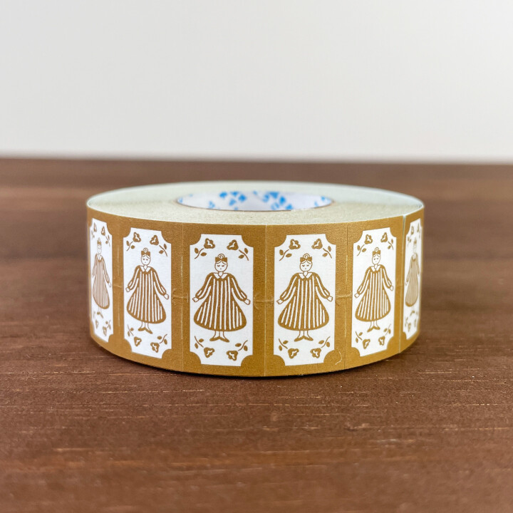 Stamp Marché Labeler Sticker Roll – Maru-chan Retro (Brown)