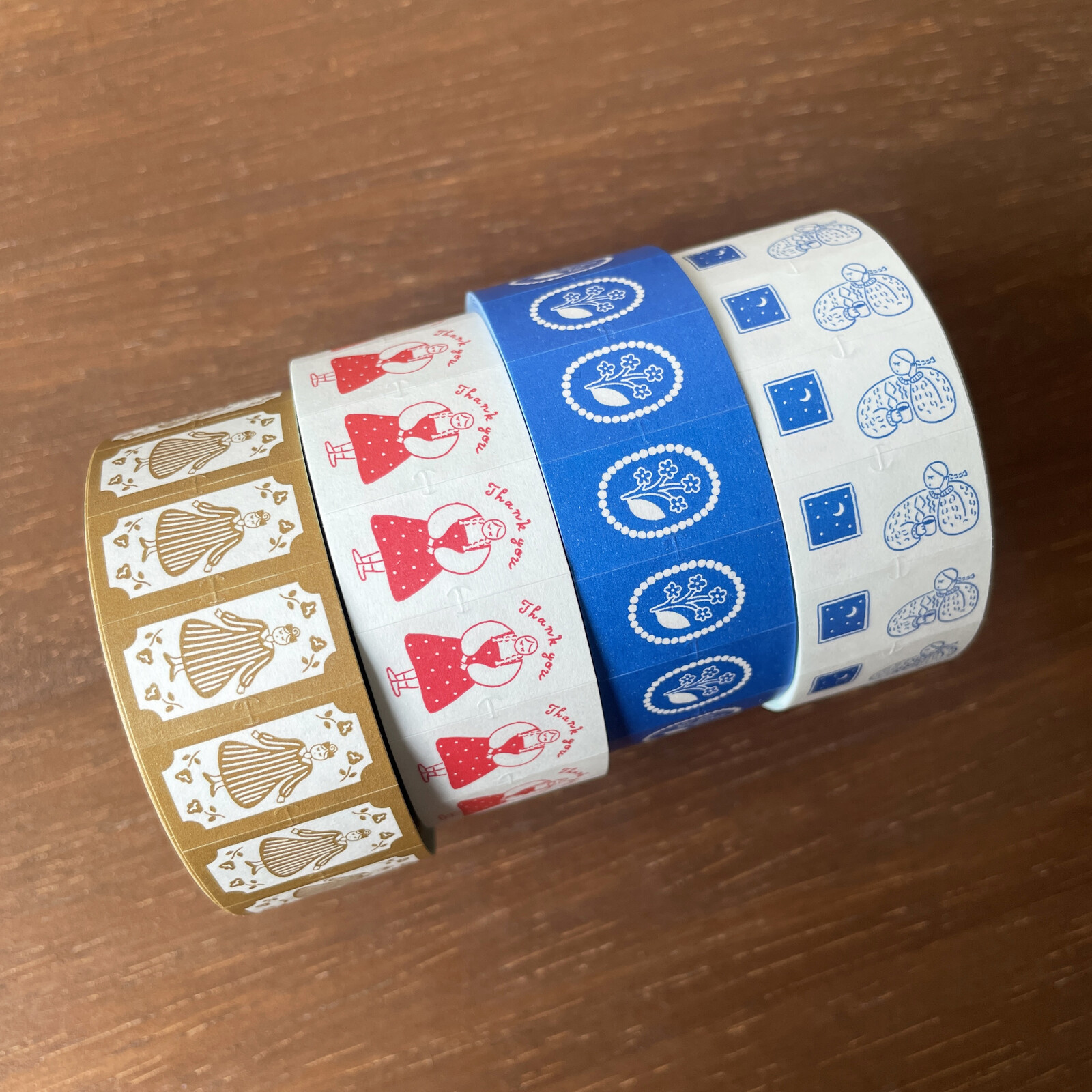 Stamp Marché Labeler Sticker Roll – Maru-chan Retro (Brown) — gallery