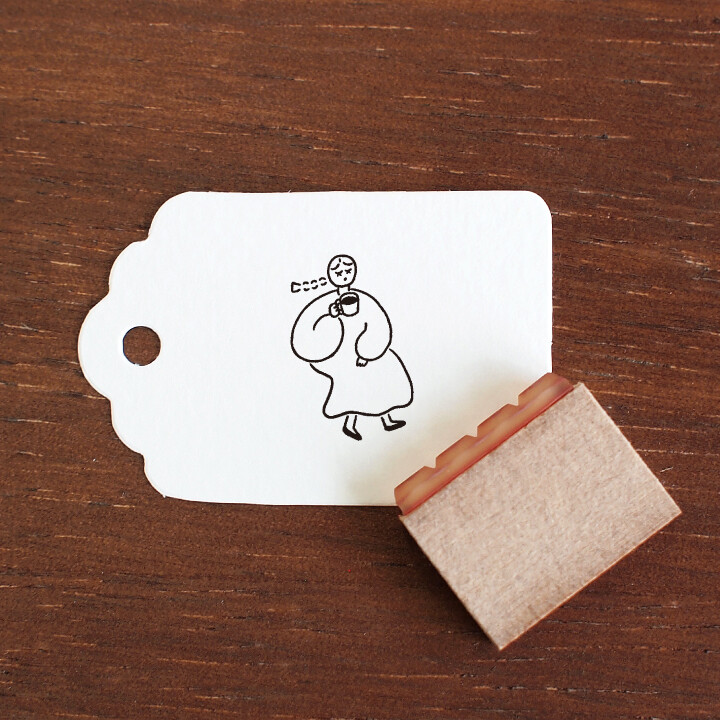 Stamp Marché Wooden Stamp – Maru-chan Coffee (Mini)