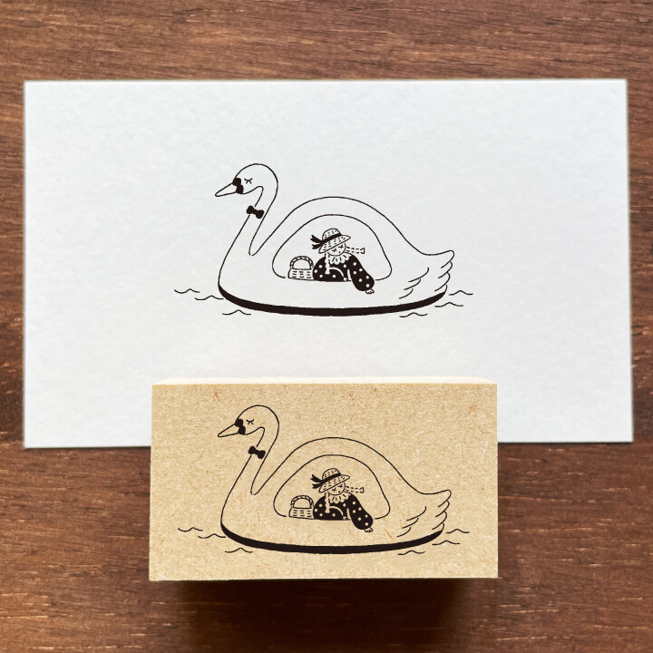 Stamp Marché Wooden Stamp – Maru-chan Swan Boat