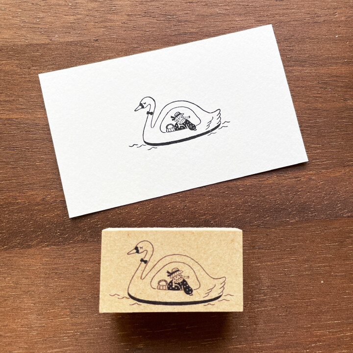 Stamp Marché Wooden Stamp – Maru-chan Swan Boat — gallery