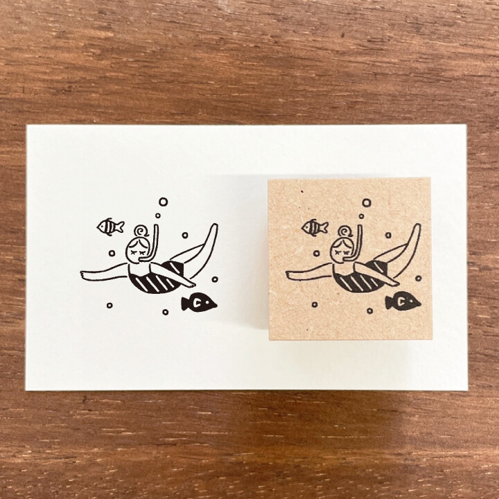 Stamp Marché Wooden Stamp – Maru-chan Under the Sea — gallery
