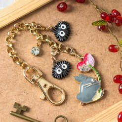 Studio Ghibli Metal Bag Charm – Totoro with Flower