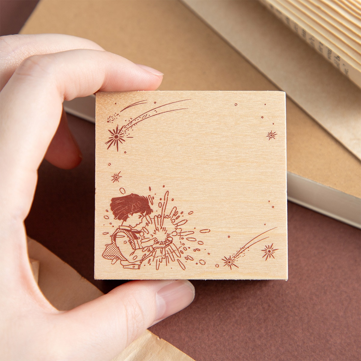 Studio Ghibli Wooden Stamp – Howl and Calcifer — gallery