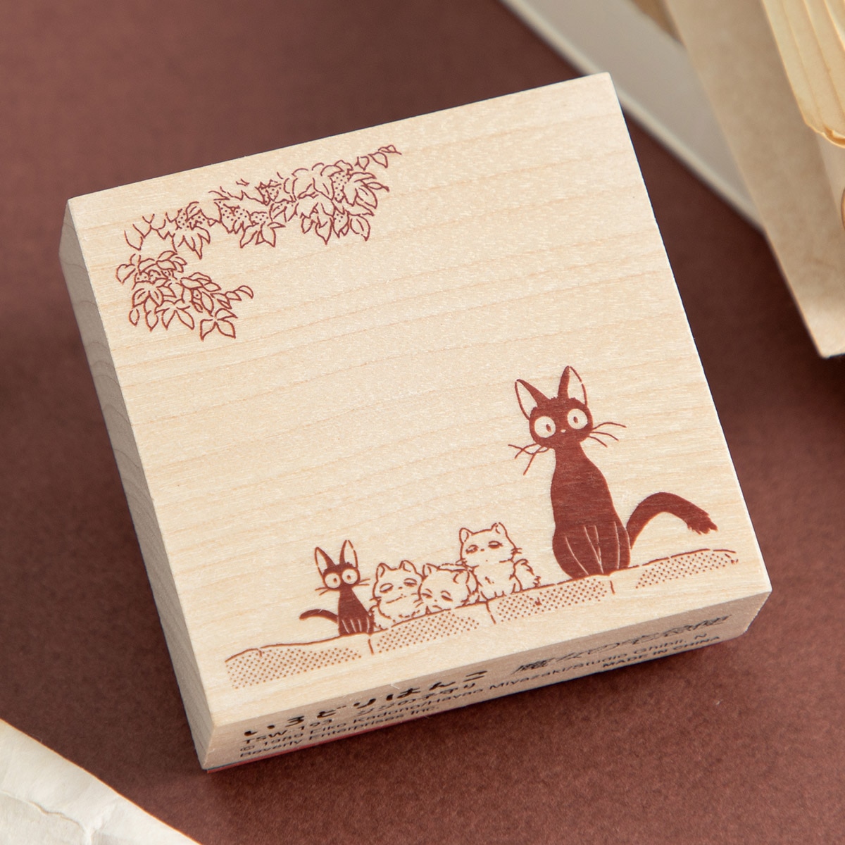 Studio Ghibli Wooden Stamp – Jiji and Kittens