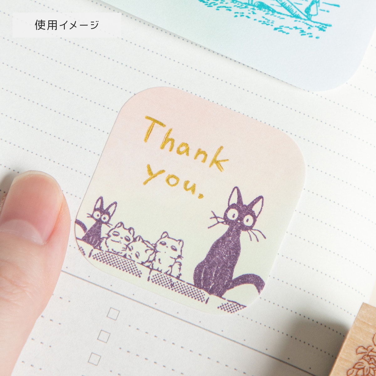 Studio Ghibli Wooden Stamp – Jiji and Kittens — gallery