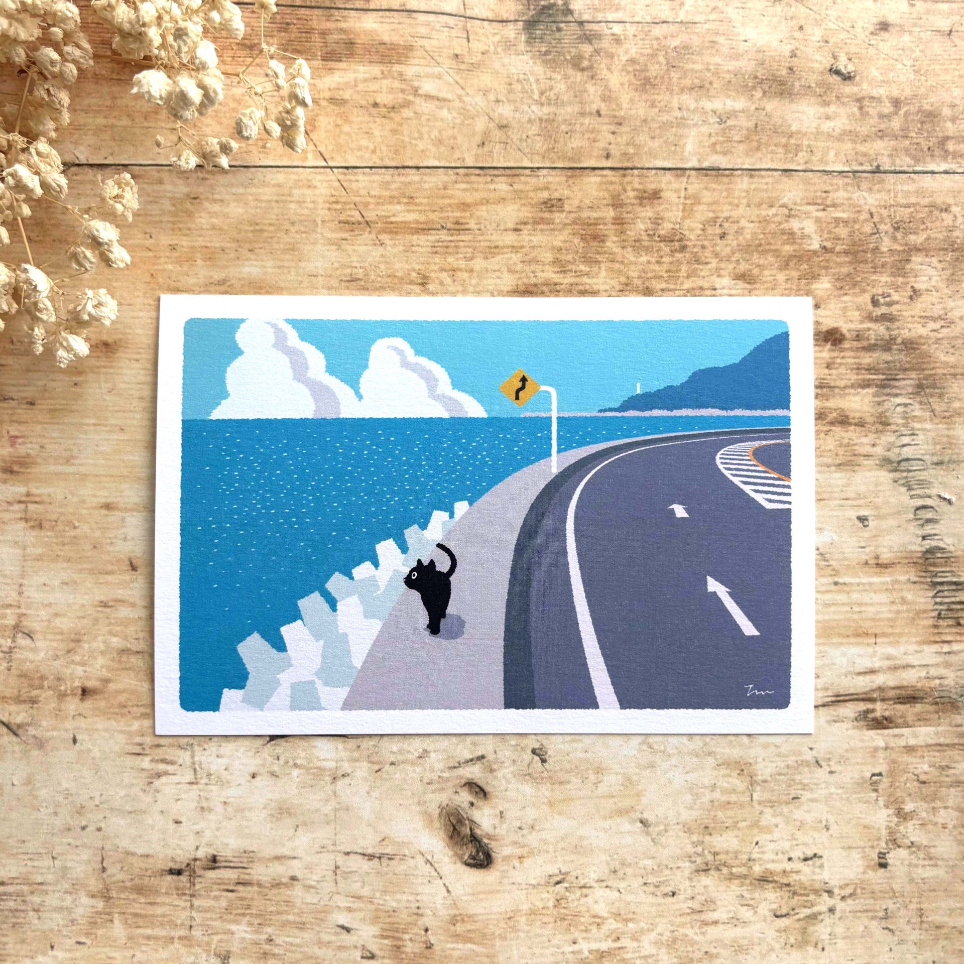 Tabi Neko Summer Postcard – Seaside Walk
