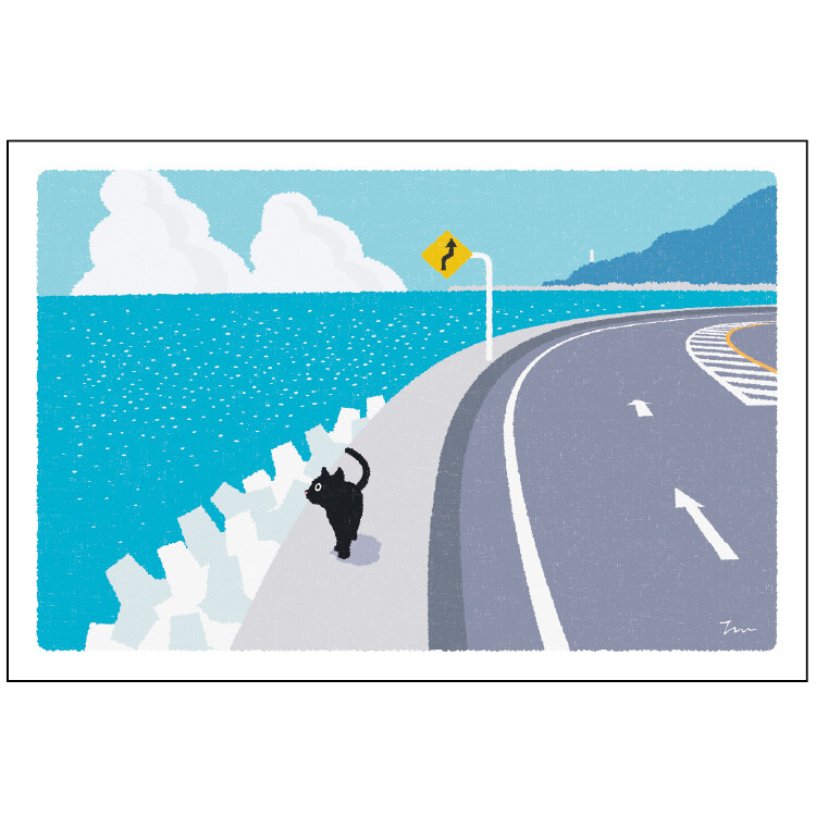Tabi Neko Summer Postcard – Seaside Walk — gallery