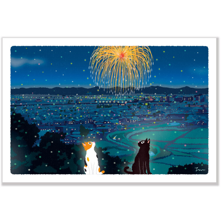 Tabi Neko Summer Postcard – Summer Fireworks — gallery