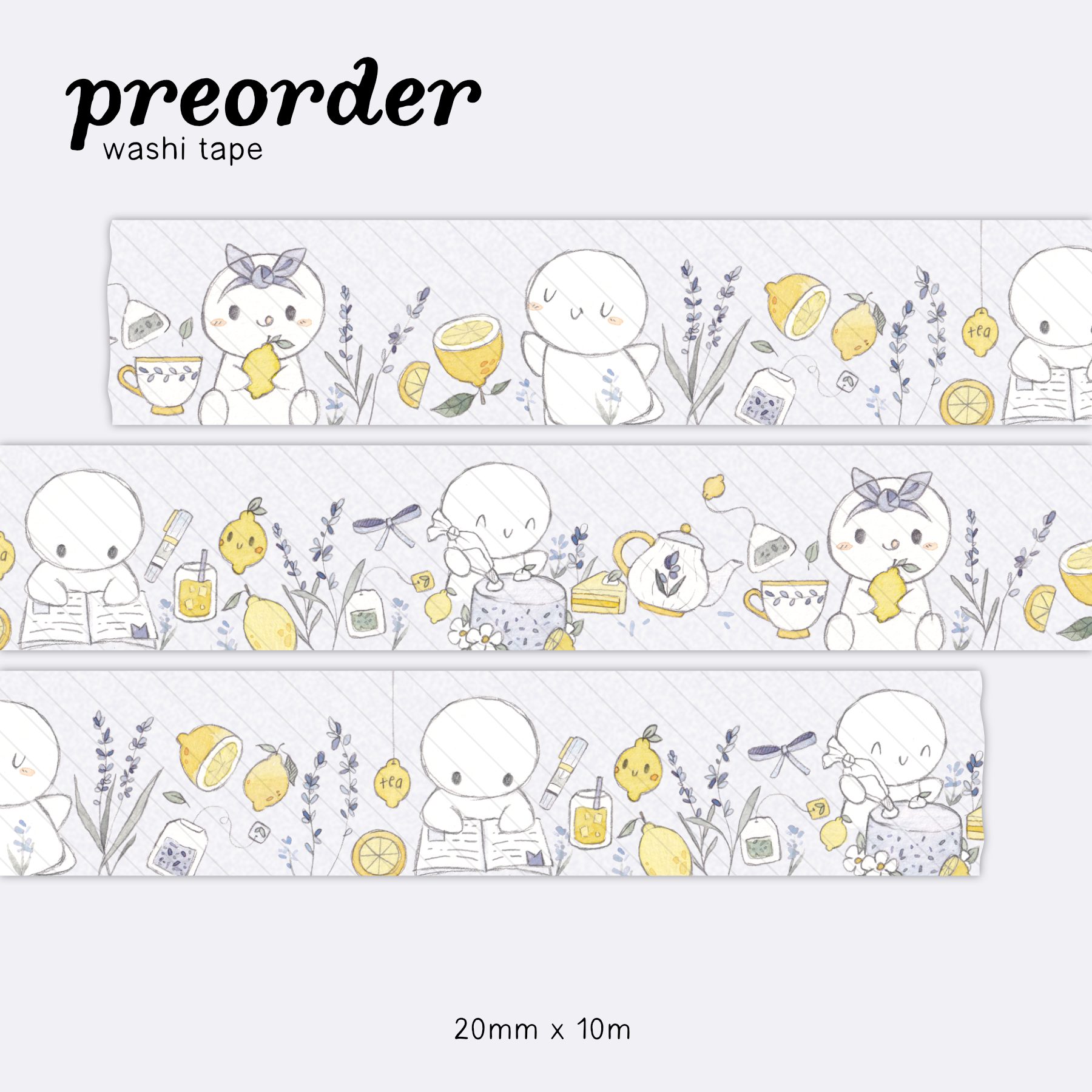 The Coffee Monsterz Co Lavender and Lemons Washi Tape
