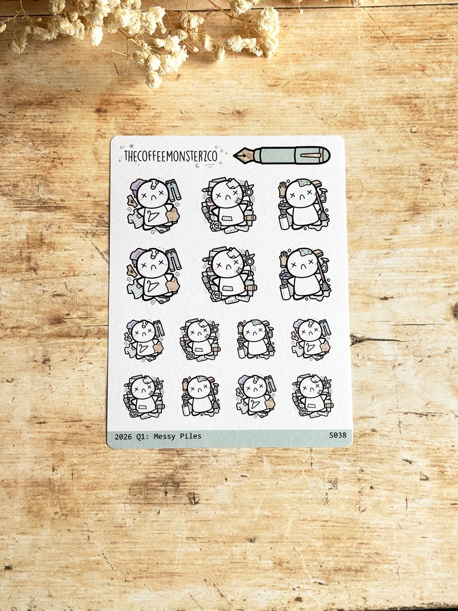 The Coffee Monsterz Co Q1 Messy Piles Stickers