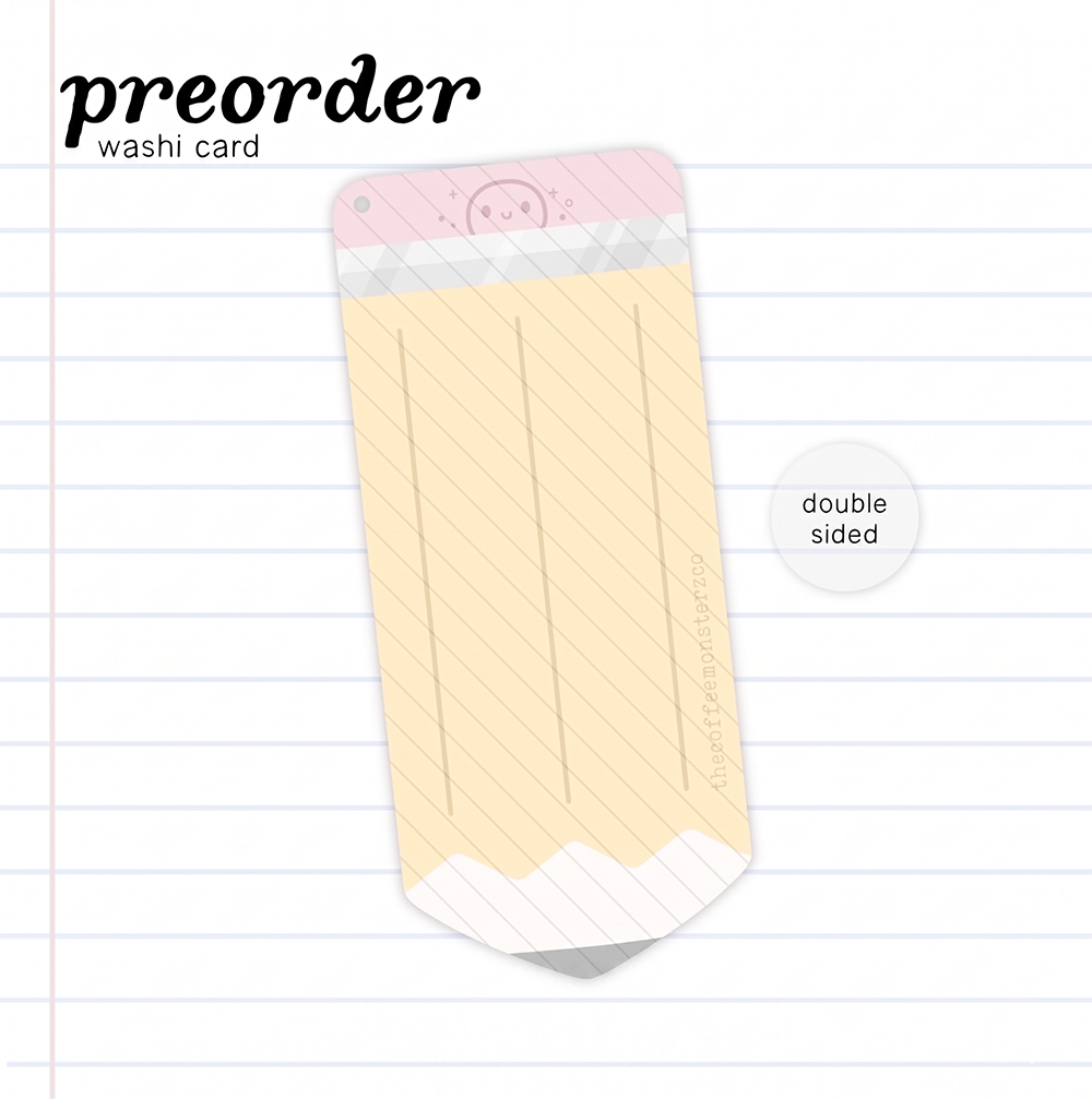 The Coffee Monsterz Co Precious Pencil Plastic Washi Card