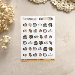 The Coffee Monsterz Co Q2 Afternoon Doodle Day Numbers Stickers