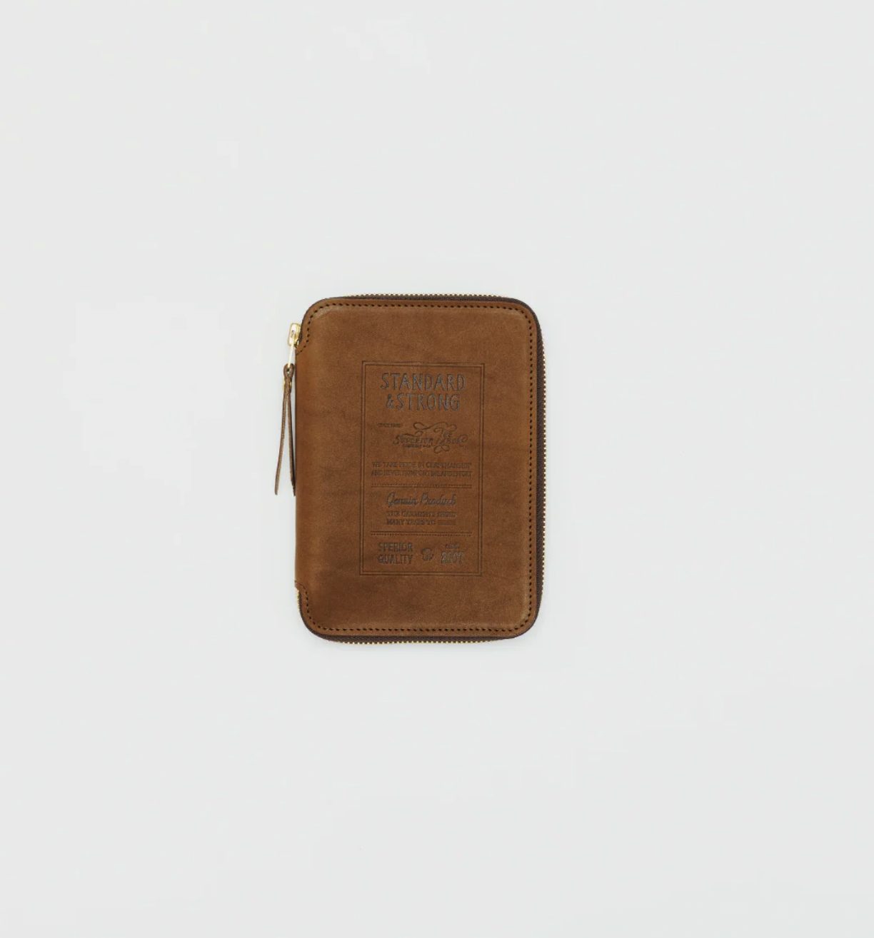 The Superior Labor A6 Zip Organiser - Stamped Series Brown Leather