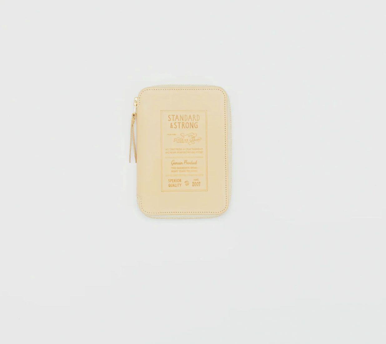 The Superior Labor A6 Zip Organiser - Stamped Series Tan Leather Front