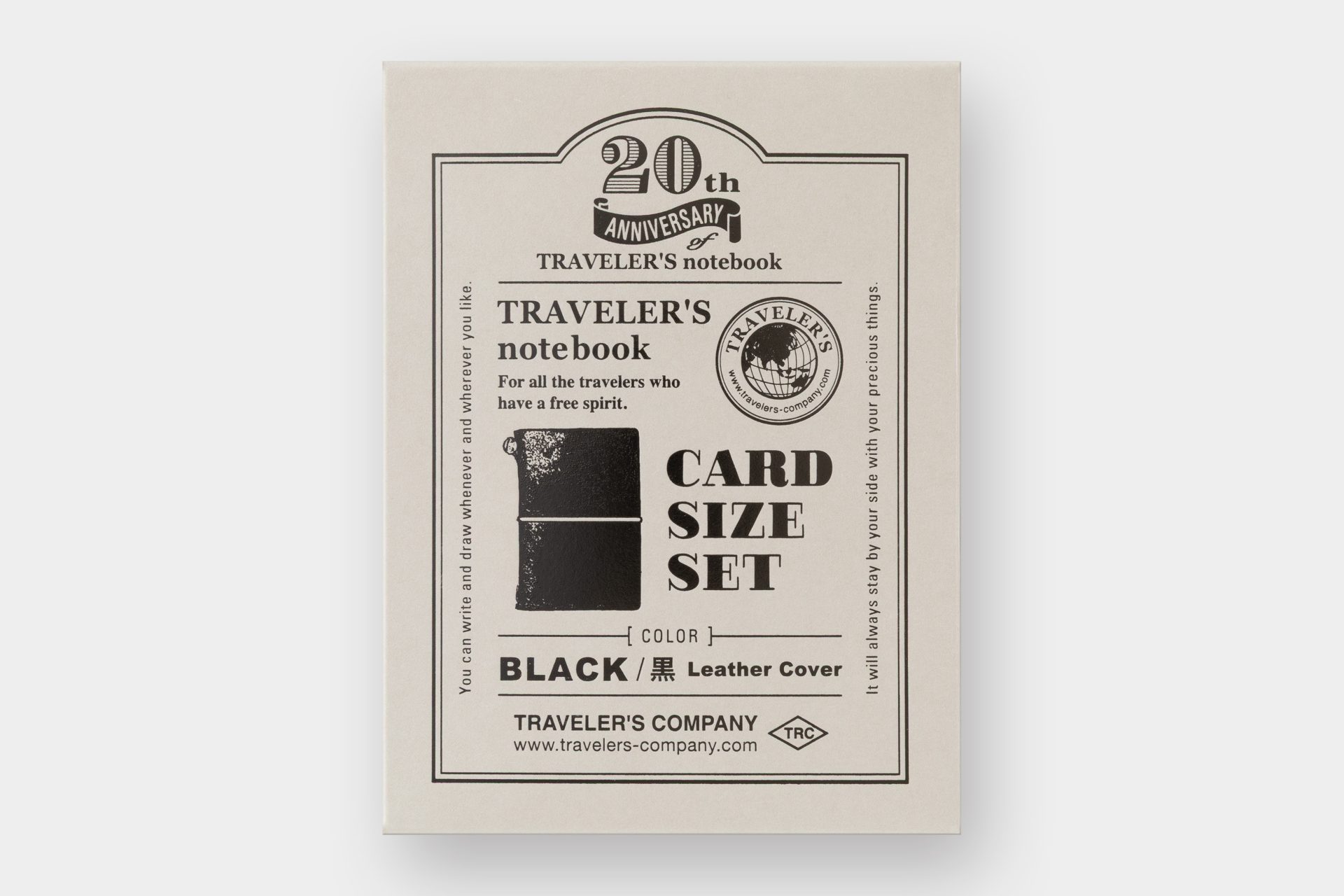TRAVELER'S Notebook 20th Anniversary Card Size Set - Black